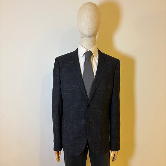 HUGO Hugo Boss Men’s Wool Blend Blazer Jacket Blue Black US 44R